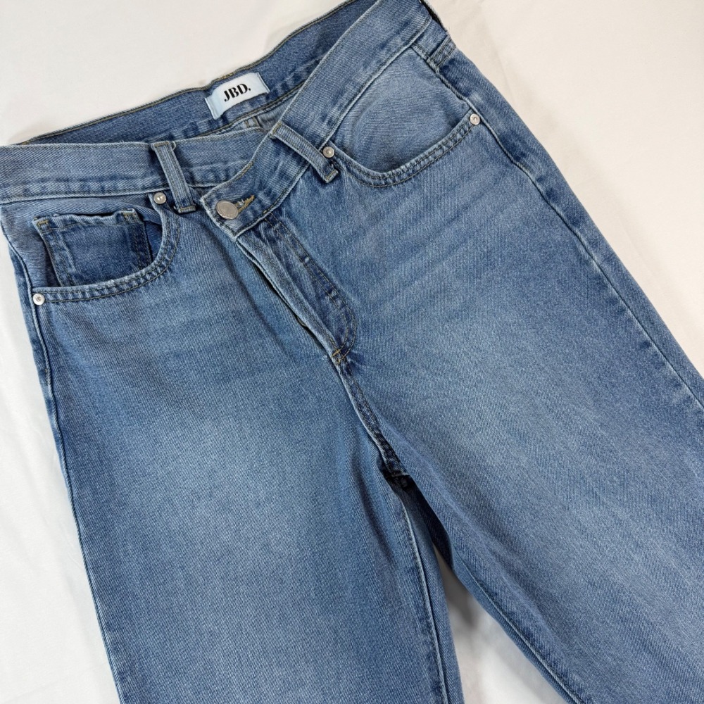 JBD Just Black Denim Crossover Button Fly Straight Leg Jeans Blue DP589N Size 26